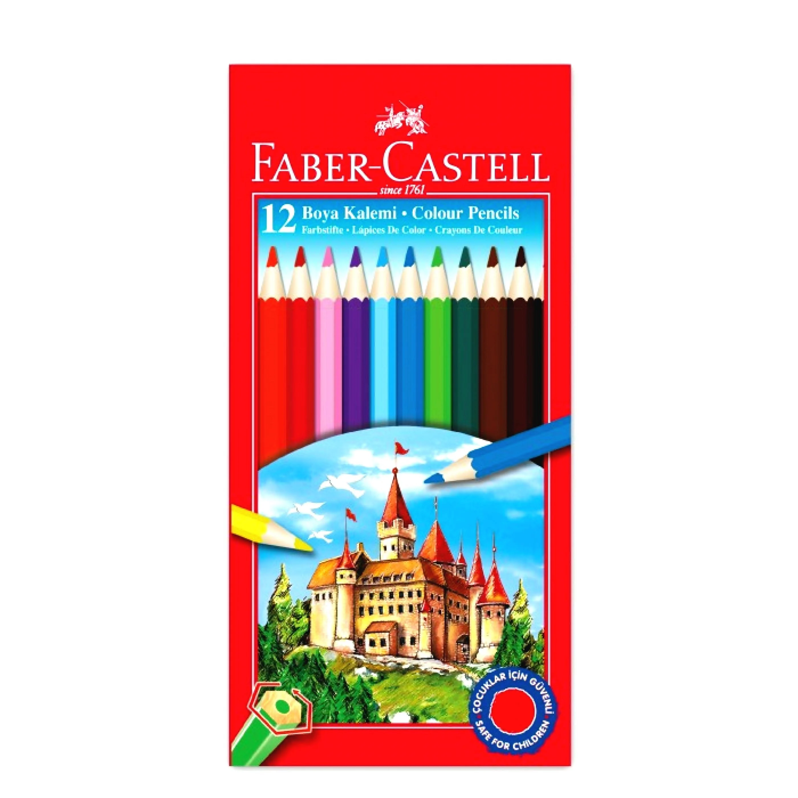 Faber Castell Kuruboya Kalemi 12 Renk Tam Boy 116312
